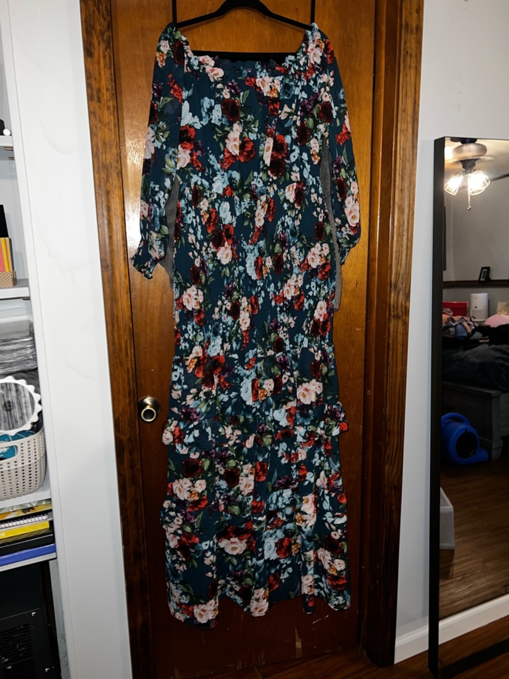 Floral Tiered Maxi Dress - Teal Floral